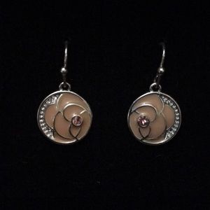 Pink Rose drop earrings
